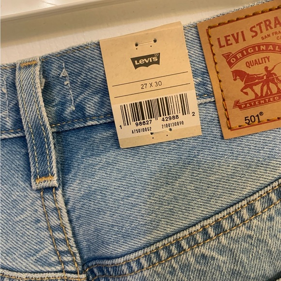 Levi’s 501 Original Chaps Straight Leg High Rise Denim Blue Jeans NEW western - Picture 7 of 8